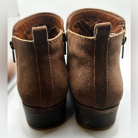 Lucky Brand Basel Suede Flat Bootie in light brown - Picture 7 of 15